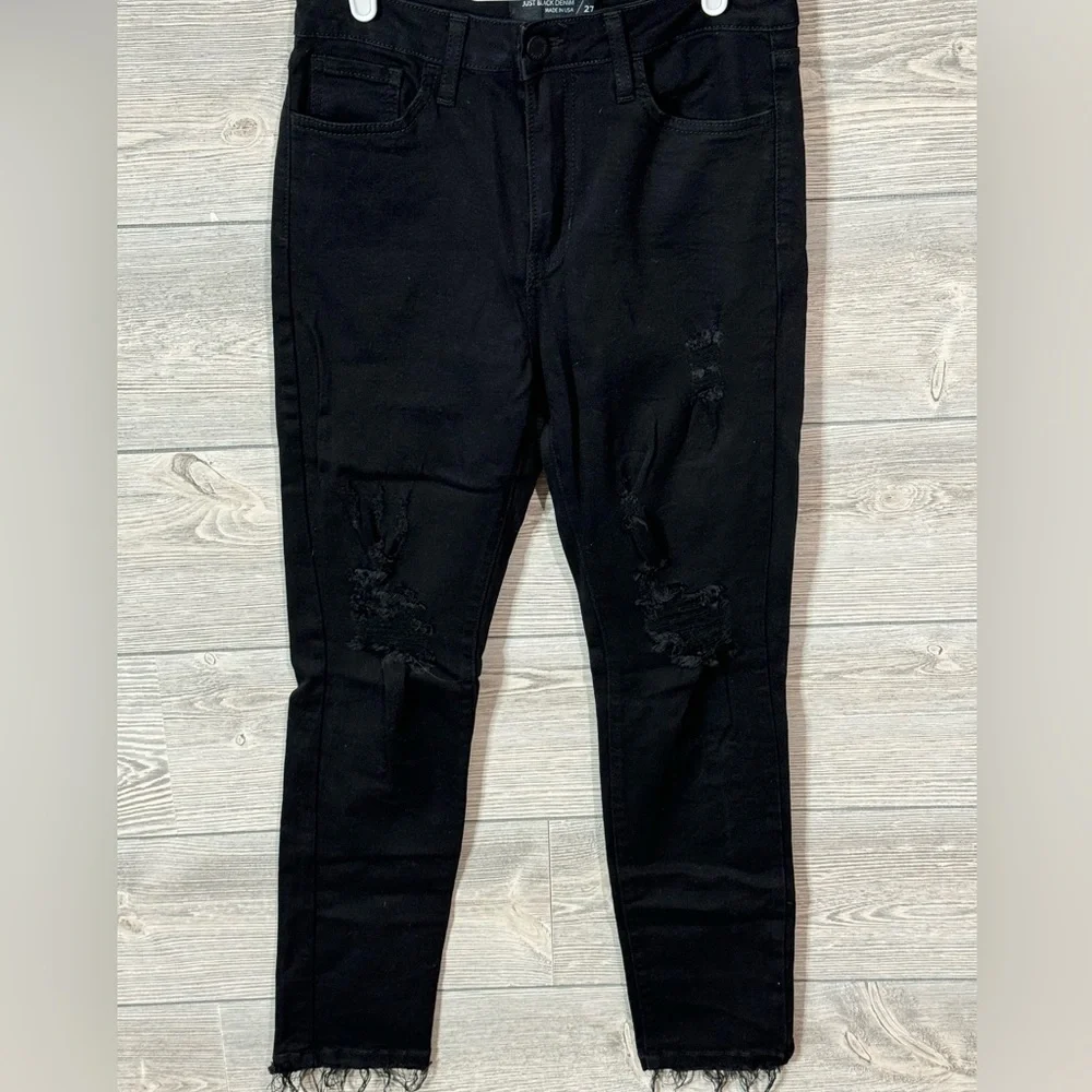 JBD High Rise Deconstructed Skinny Jean, Black Denim, Size 27, New without tags, - Picture 5 of 11